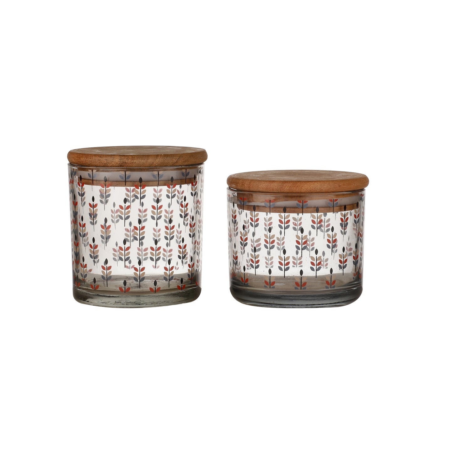 Sante Floral Bud Airtight Glass Jars - 2Pcs