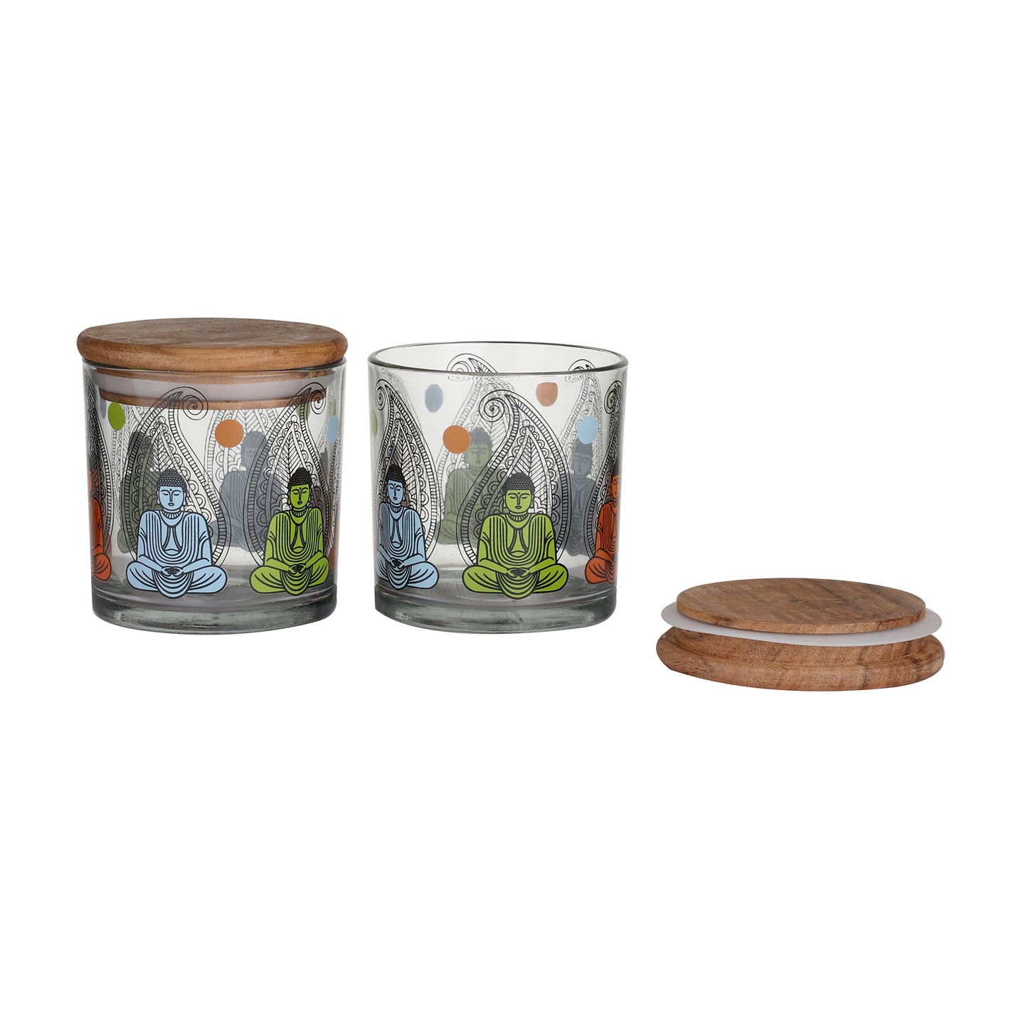 Sante Buddha Airtight Glass Jars - 2pcs