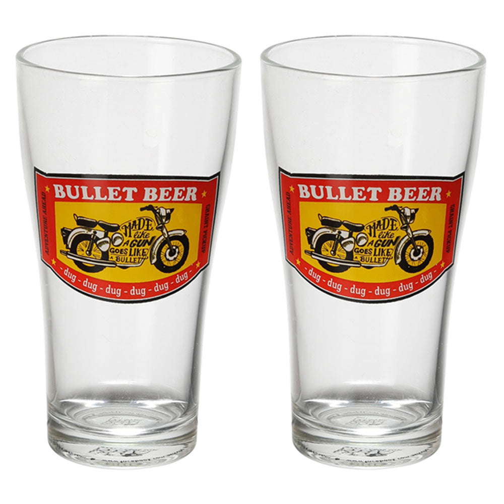 Bullet beer glasses set of 2