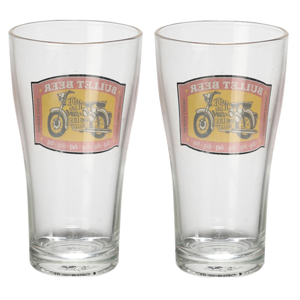 Bullet beer glasses set of 2