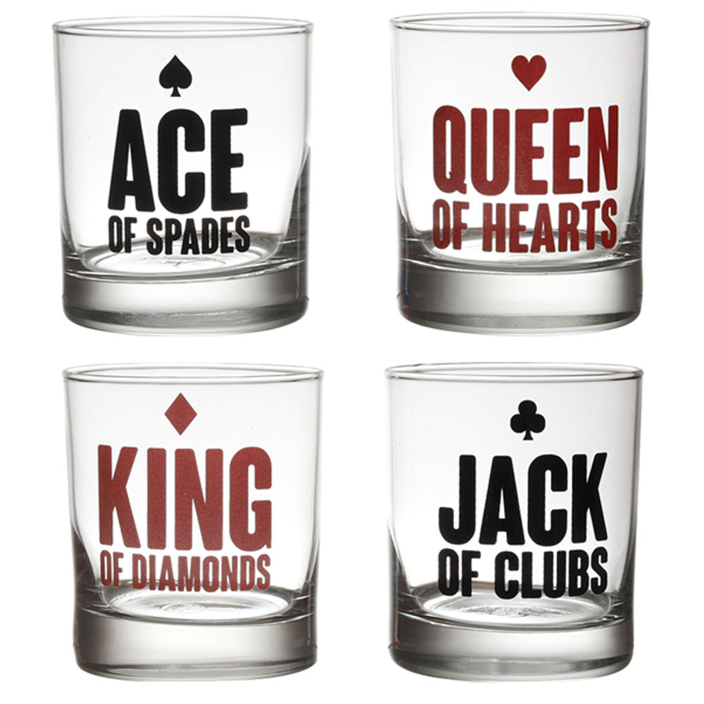 Poker Whiskey Glass Set King of Diamonds